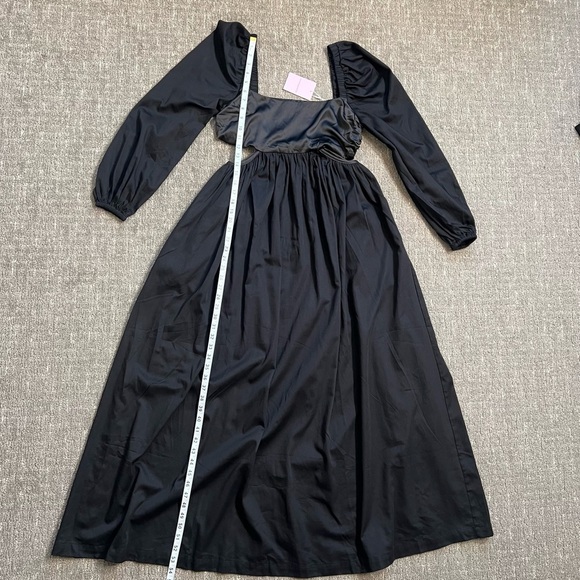 NWT Hansen + Gretel Orbison Balloon-Sleeve Maxi Dress Black Cutout Medium - Picture 6 of 10